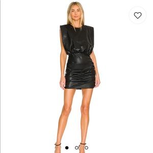 NWOT Amanda Uprichard - Faux Leather "Clifton" Mini Dress | Black | Size XS